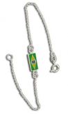 Pulseira folheada a prata com bandeira do Brasil resinada